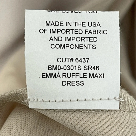 Show Me Your MuMu Emma Ruffle Maxi Dress Show‎ Me The Ring Crisp Size Large SR46 - Picture 4 of 9